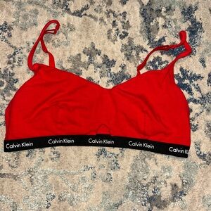 red calvin klein bralette